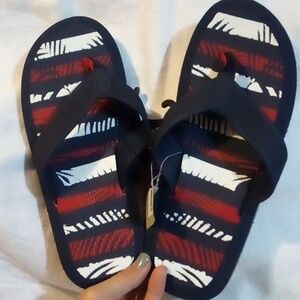 Men's size 9 slides Patriotic red white and blue New with tags